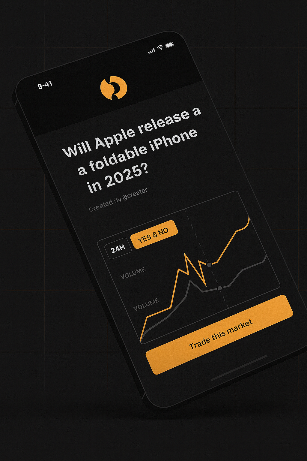 Fourcast mobile app showing market
